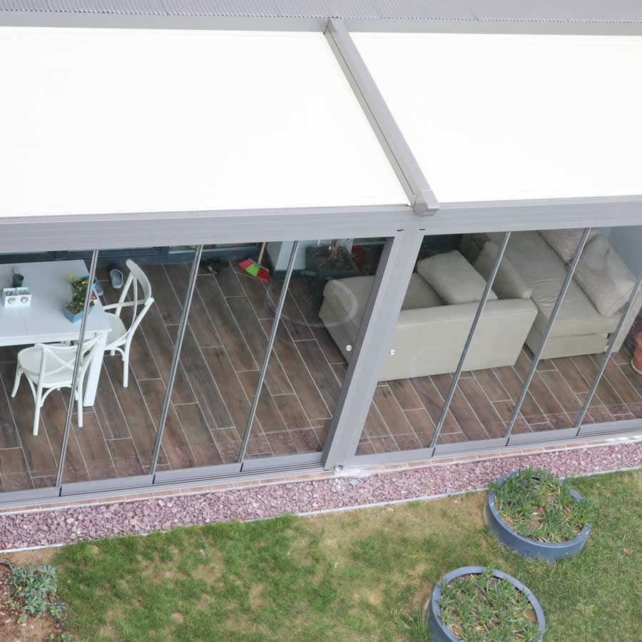 Kış Bahçesi, Hareketli pergola tente, sabit tavan Cam Kapama Sistemleri - Vectro